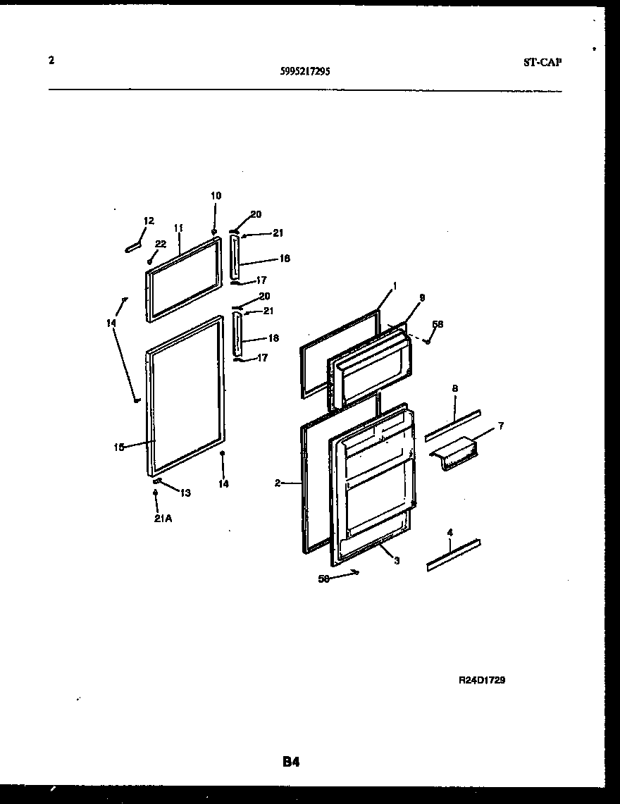 Tappan GTN142BK1 door parts diagram