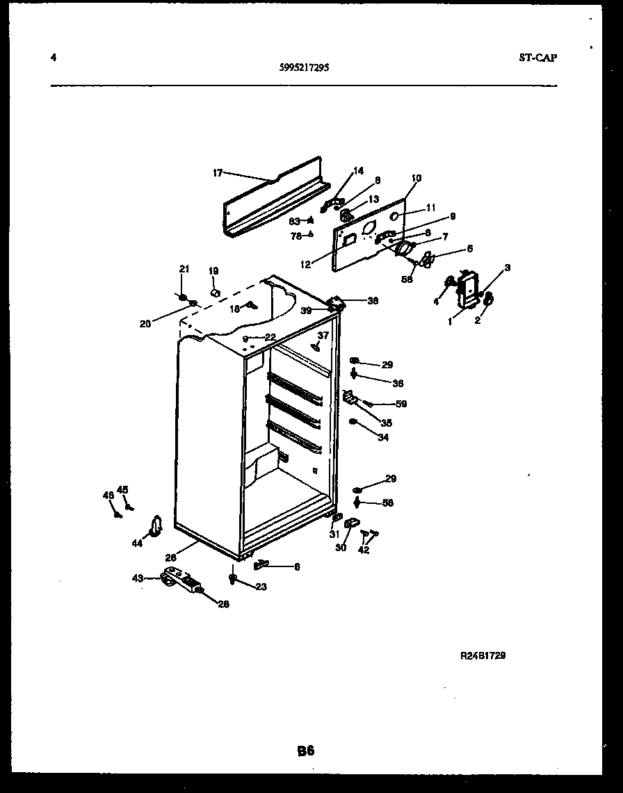 Tappan GTN142BK1 cabinet parts diagram