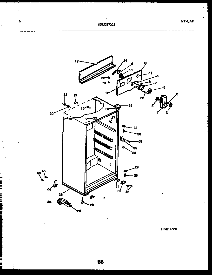 Tappan GTN142BK1 cabinet parts diagram