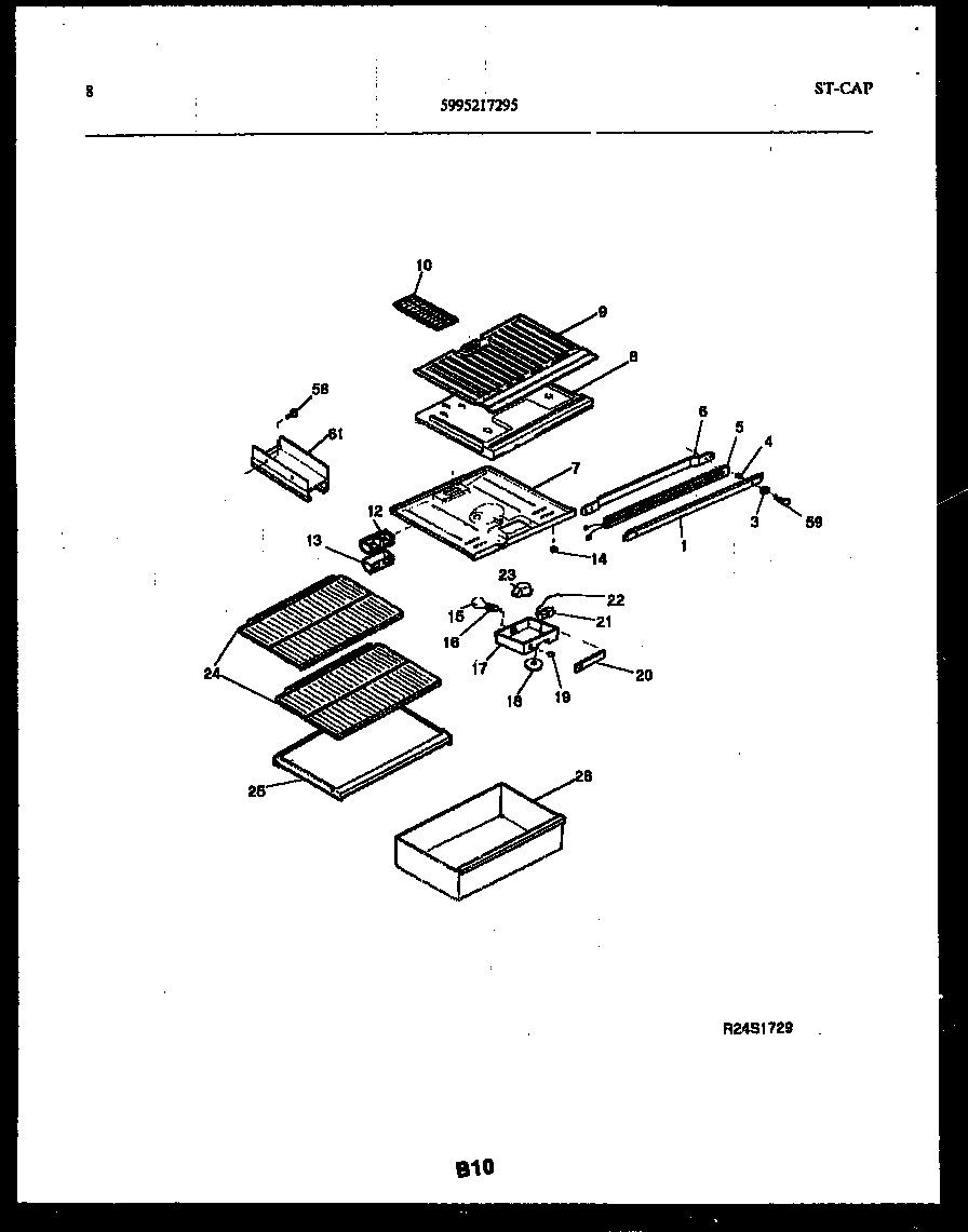Tappan GTN142BK1 shelves and supports diagram