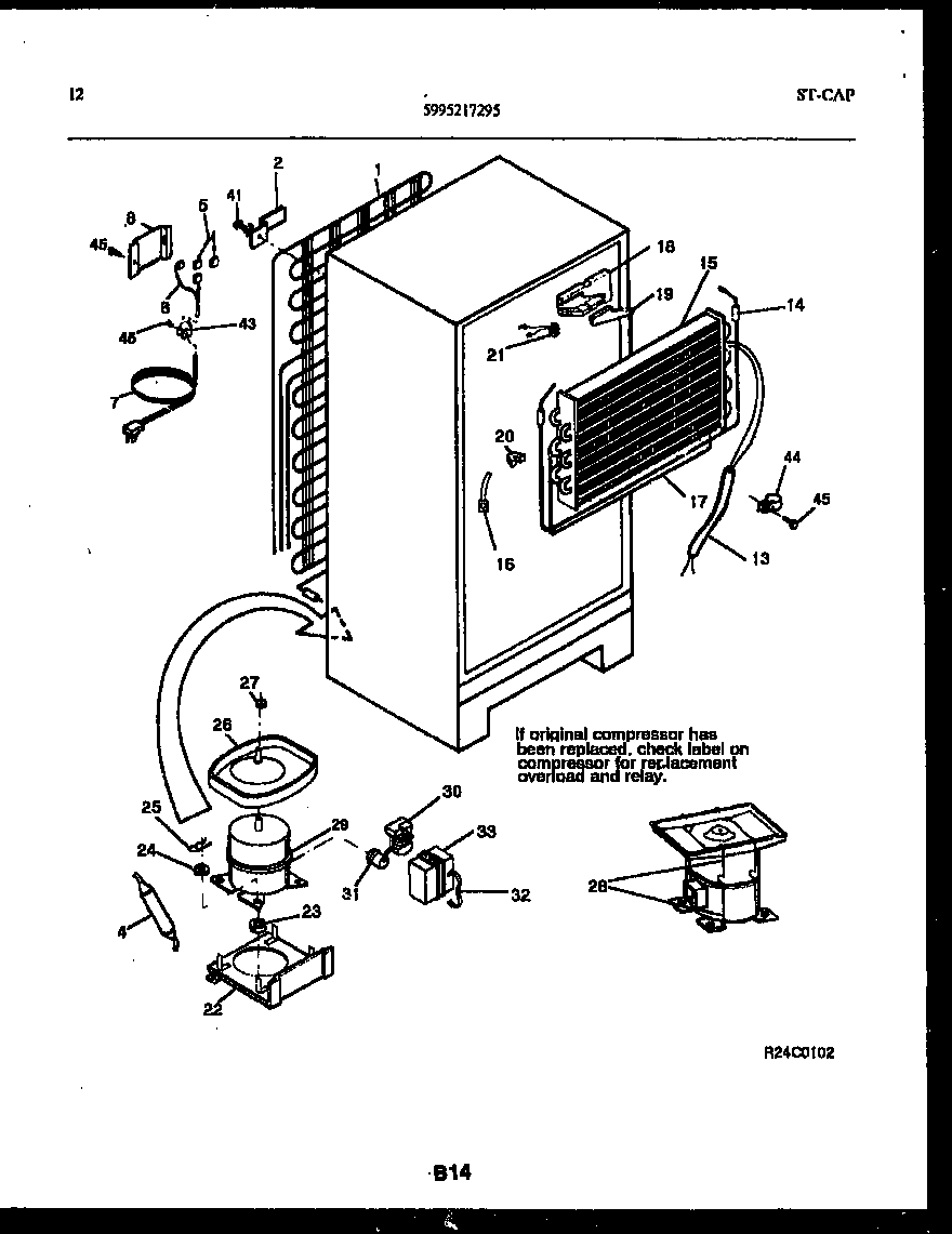 Tappan GTN142BK1 system and automatic defrost parts diagram