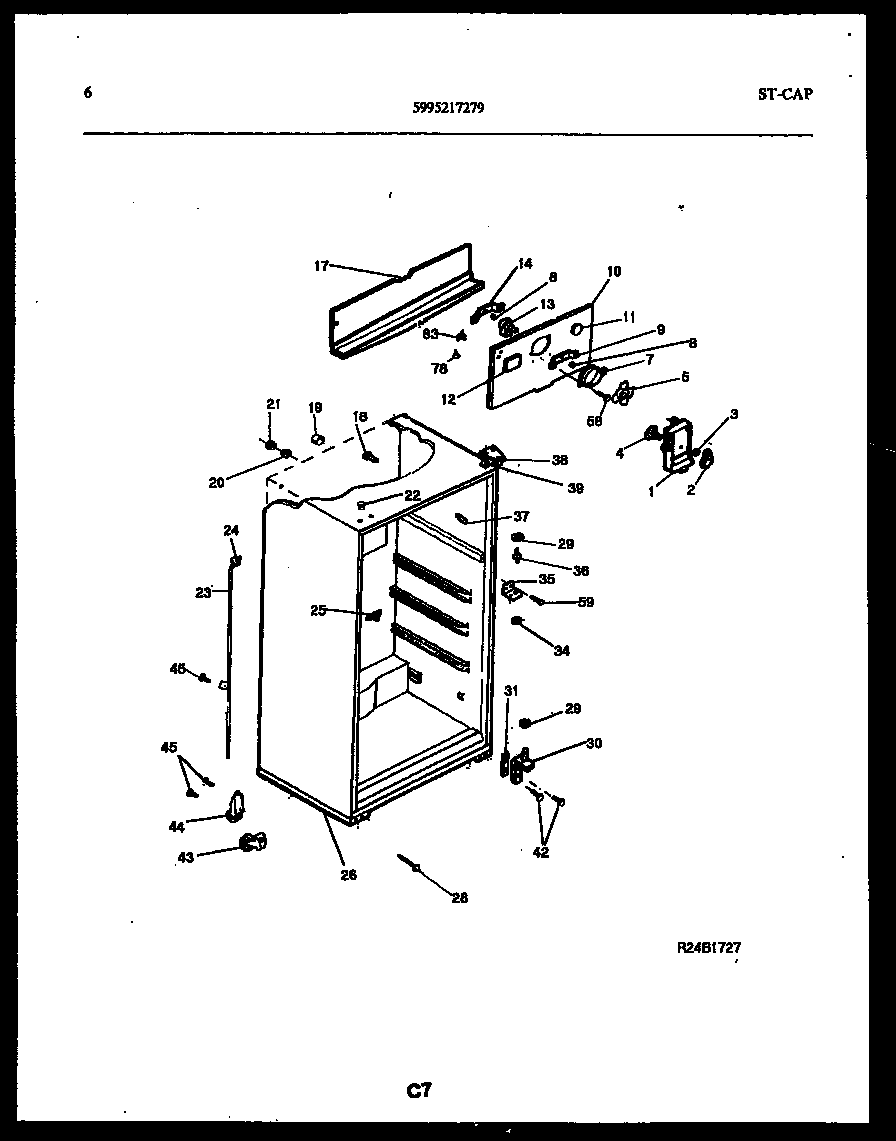 White-Westinghouse GTN160HK1 cabinet parts diagram