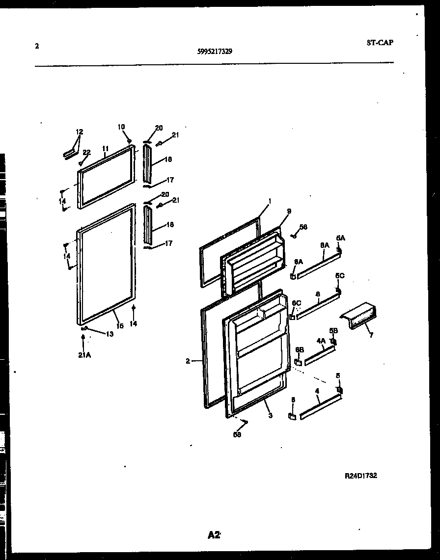 Frigidaire ATN152HK1 door parts diagram