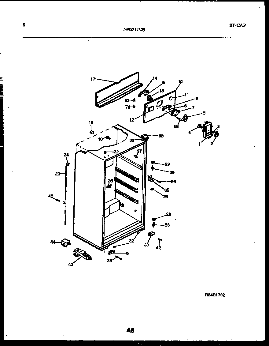 Frigidaire ATN152HK1 cabinet parts diagram