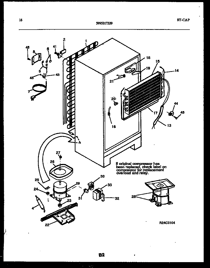 Frigidaire ATN152HK1 system and automatic defrost parts diagram