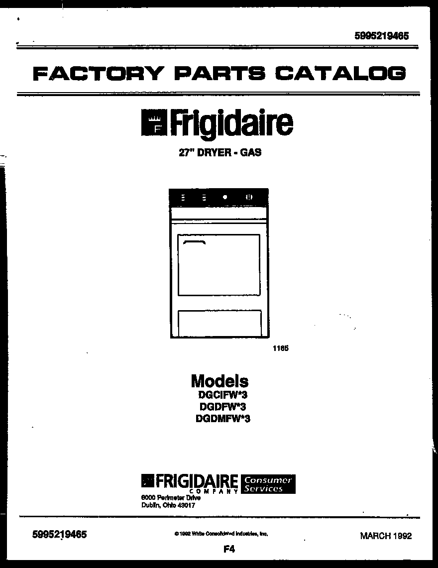 Frigidaire DEGCIFL3 null diagram