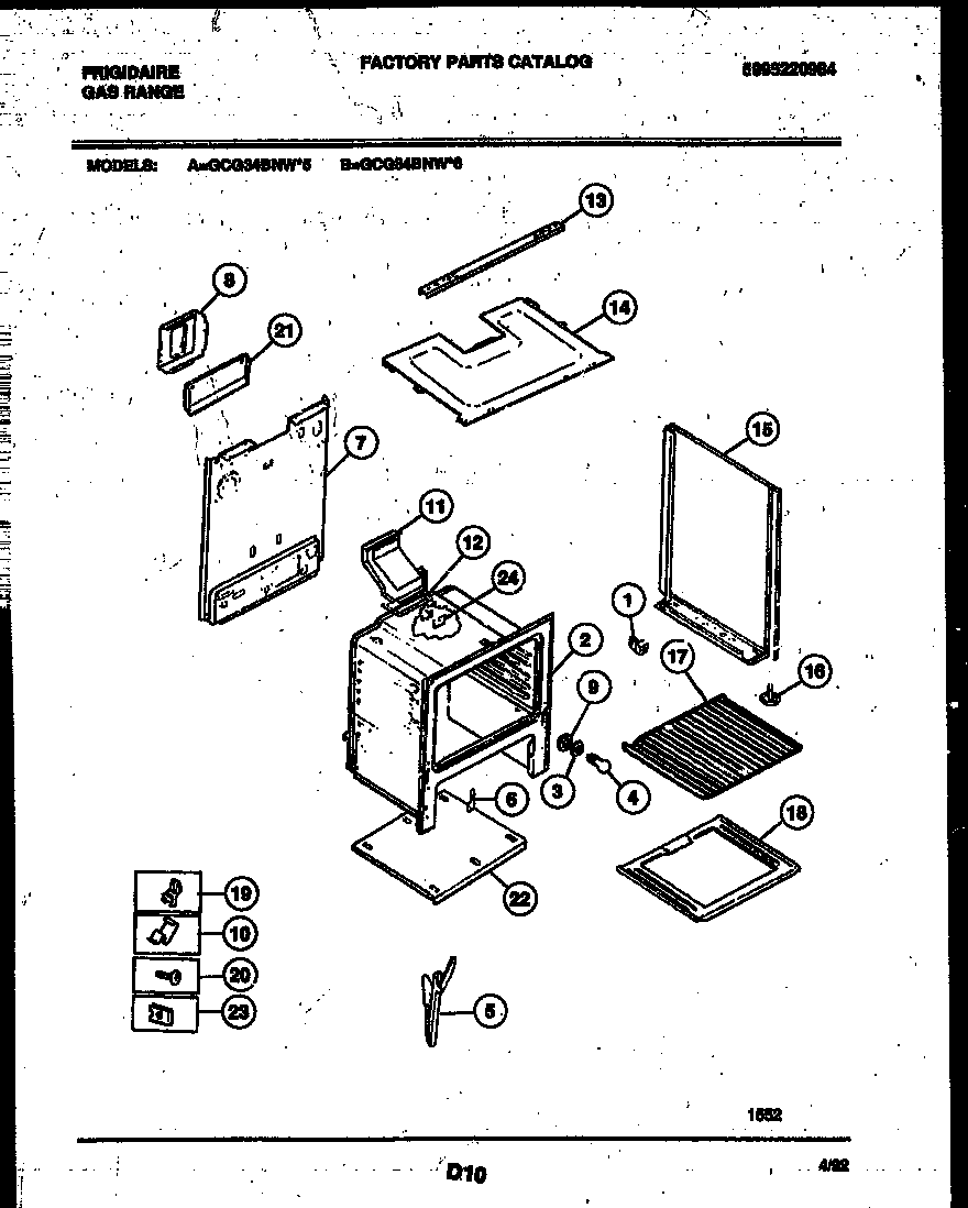 Frigidaire GCG34BNW6 body parts diagram