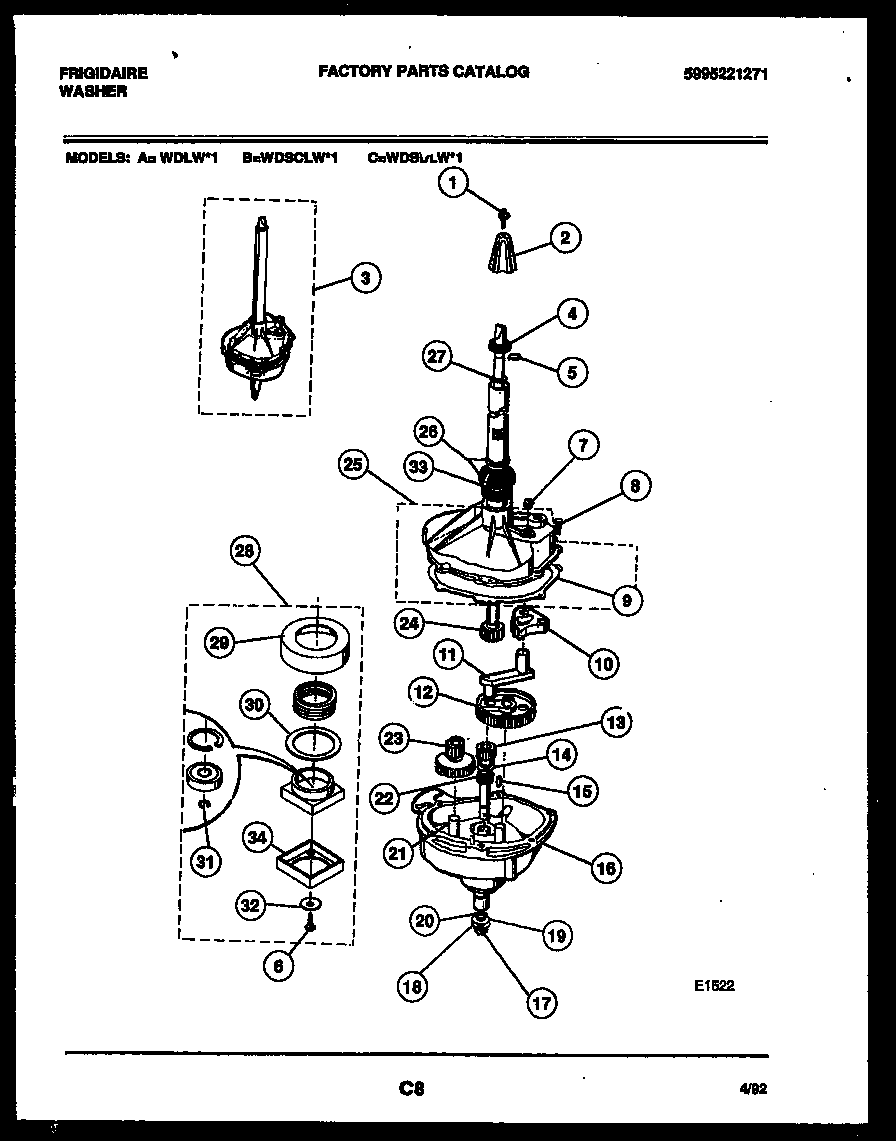 Frigidaire WDSCLL1 transmission parts diagram