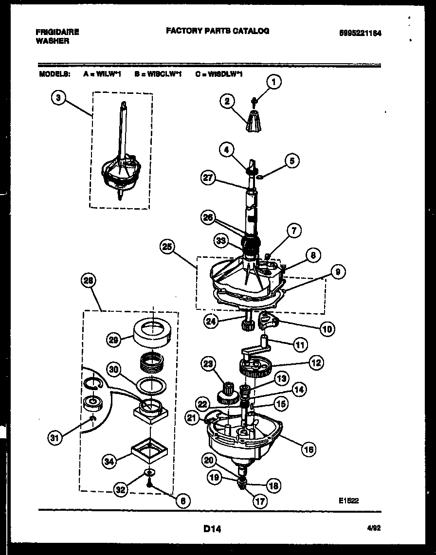 Frigidaire WILL1 transmission parts diagram
