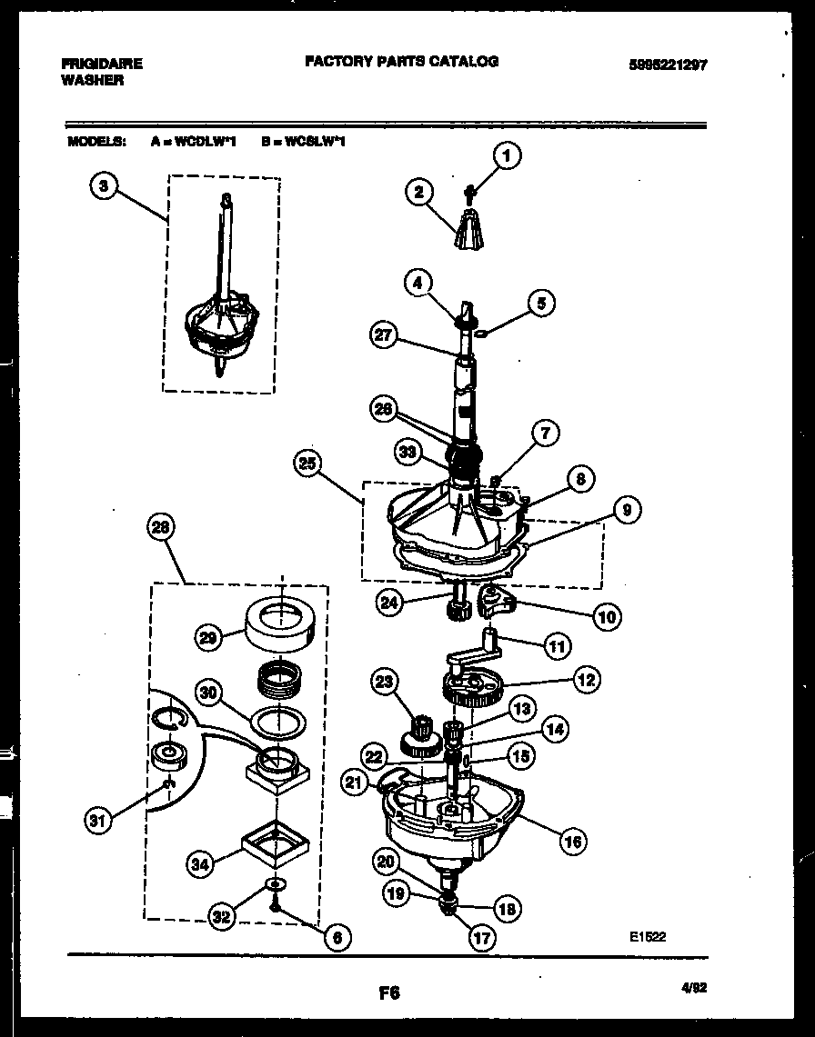 Frigidaire WCSLH1 transmission parts diagram