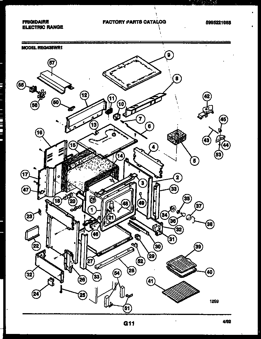 Frigidaire REG435WRW1 body parts diagram