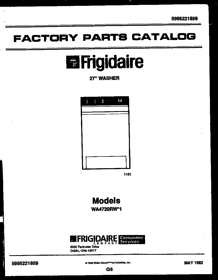 Frigidaire WA4720RW1 null diagram