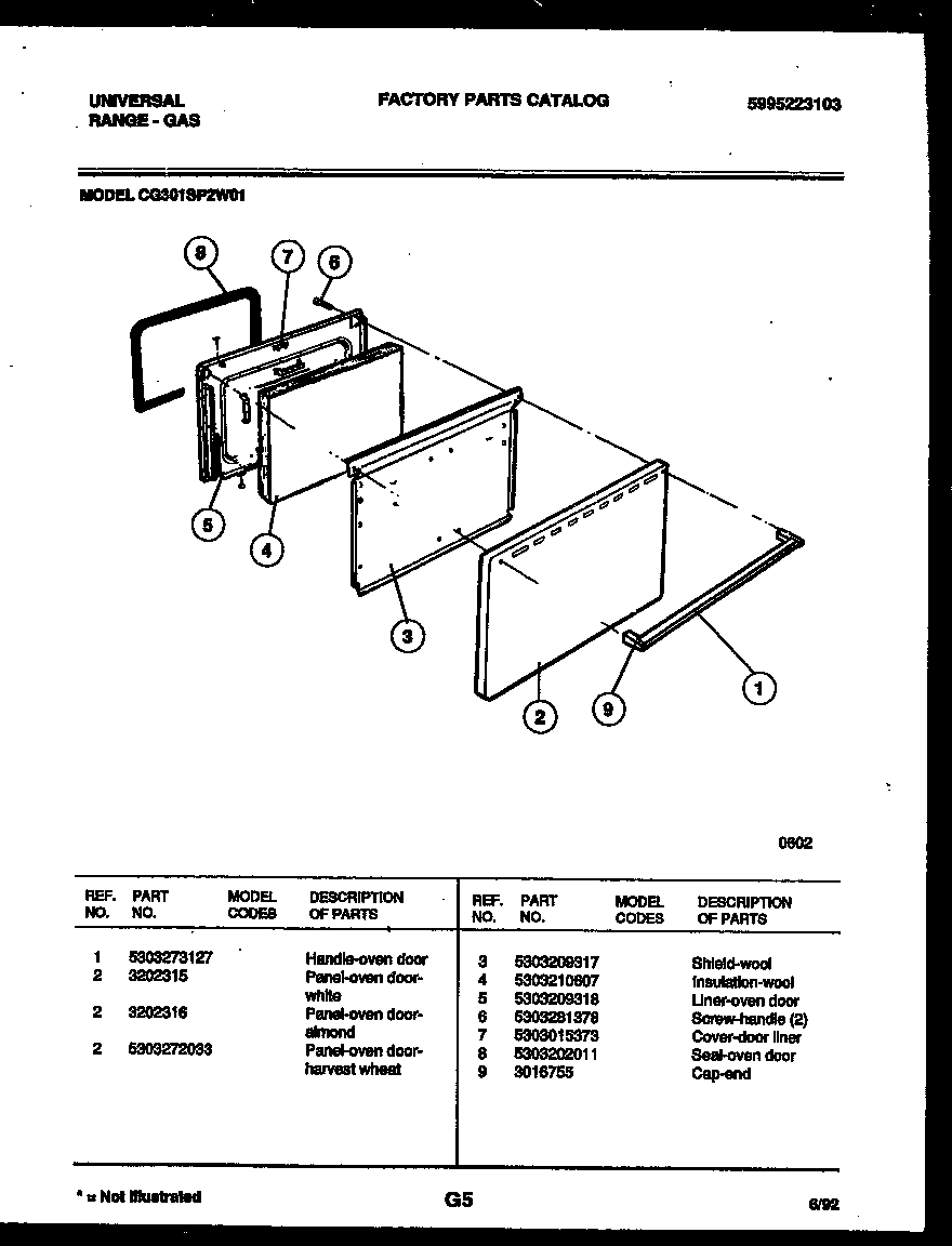 Kelvinator CG301SP2D1 door parts diagram