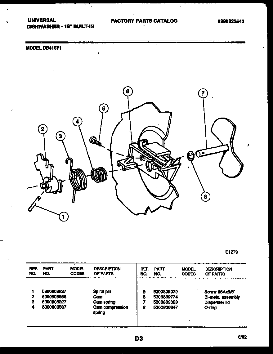 Tappan DB418PW1 cam diagram