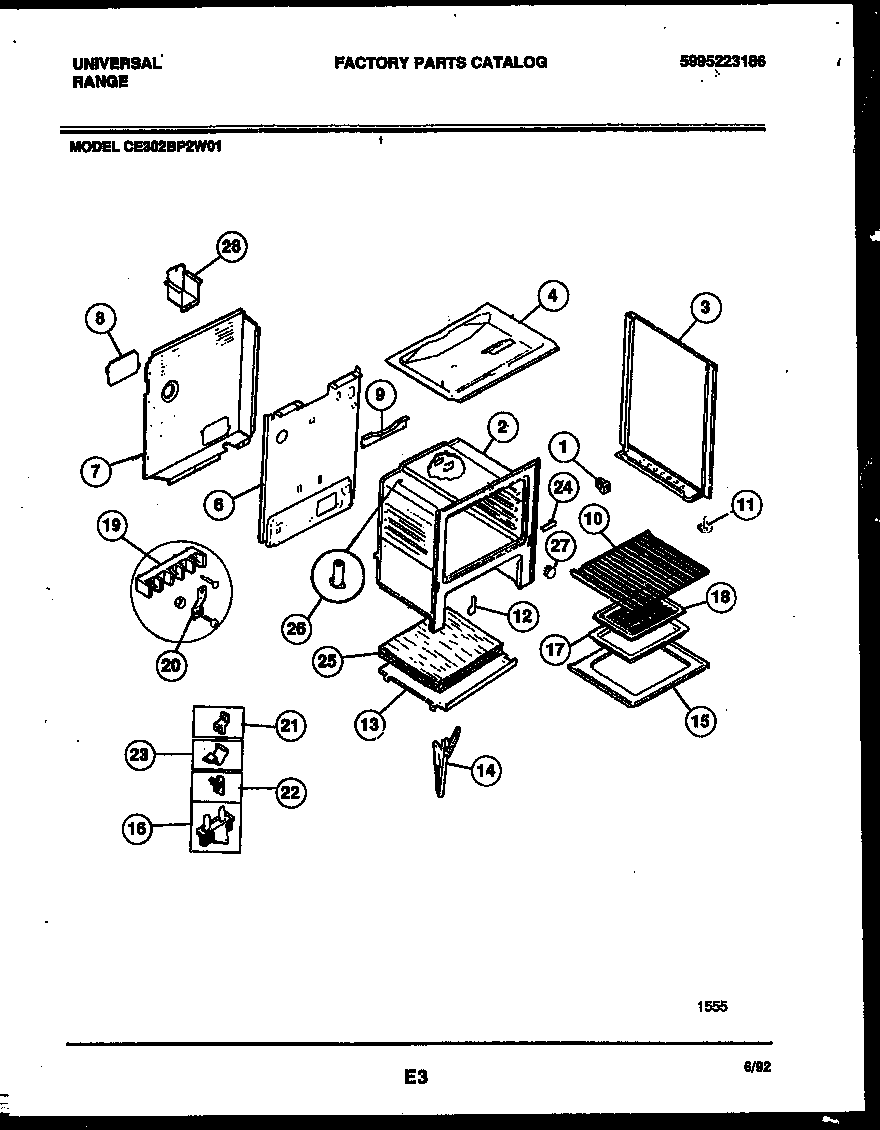Tappan CE302BP2D1 body parts diagram