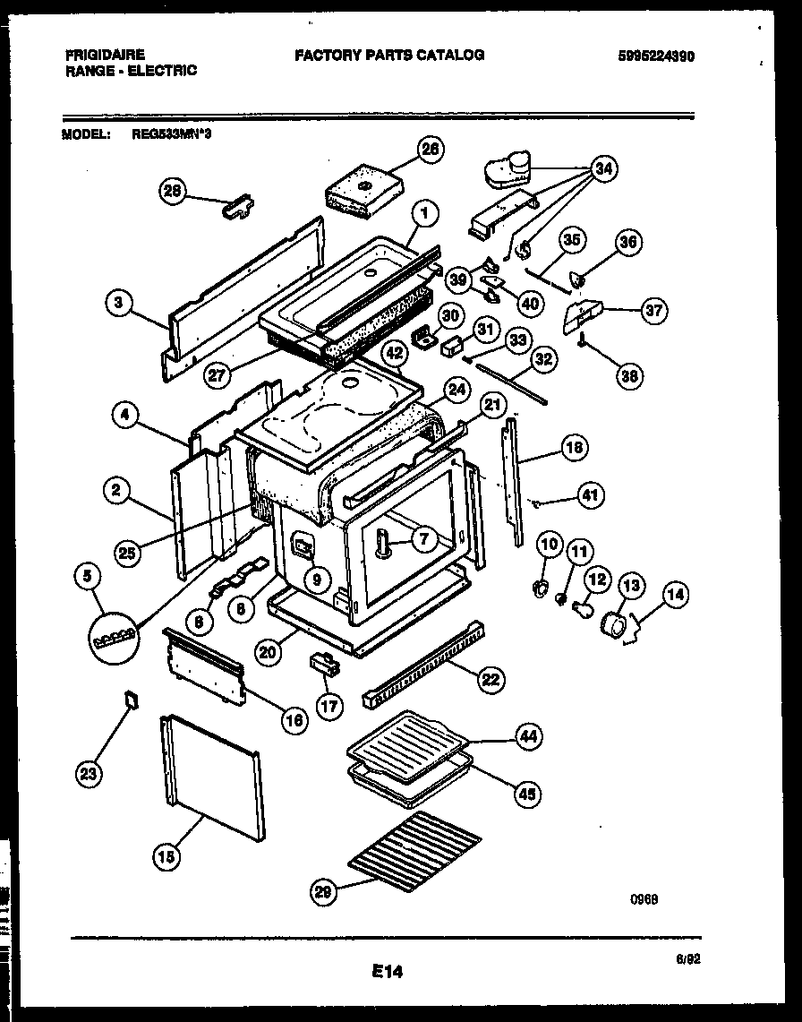 Frigidaire REG533MNW3 body parts diagram