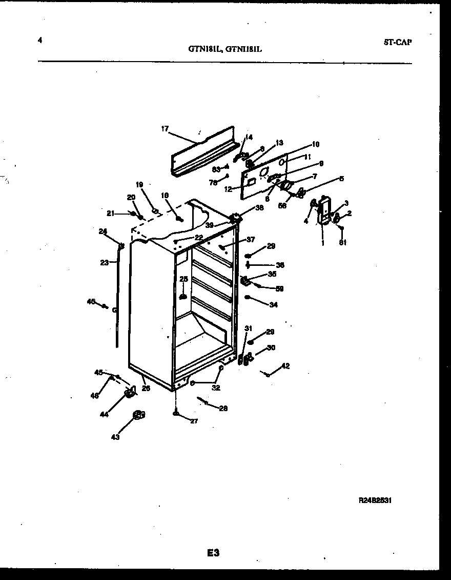 Gibson GTN181BL0 cabinet parts diagram