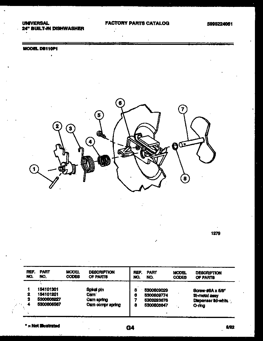 Tappan DB110PW1 cam diagram