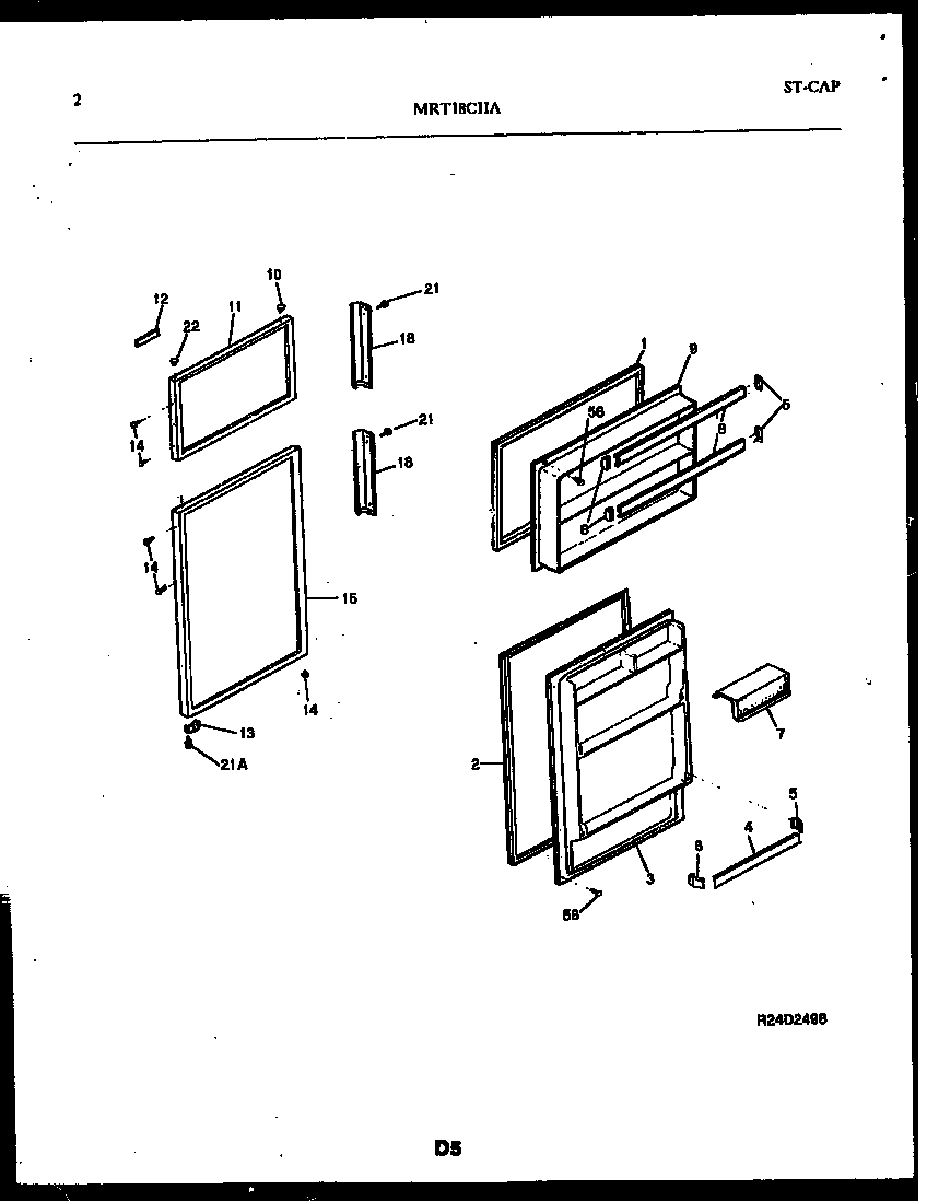 Universal/Multiflex (Frigidaire) MRT18CHAW0 door parts diagram