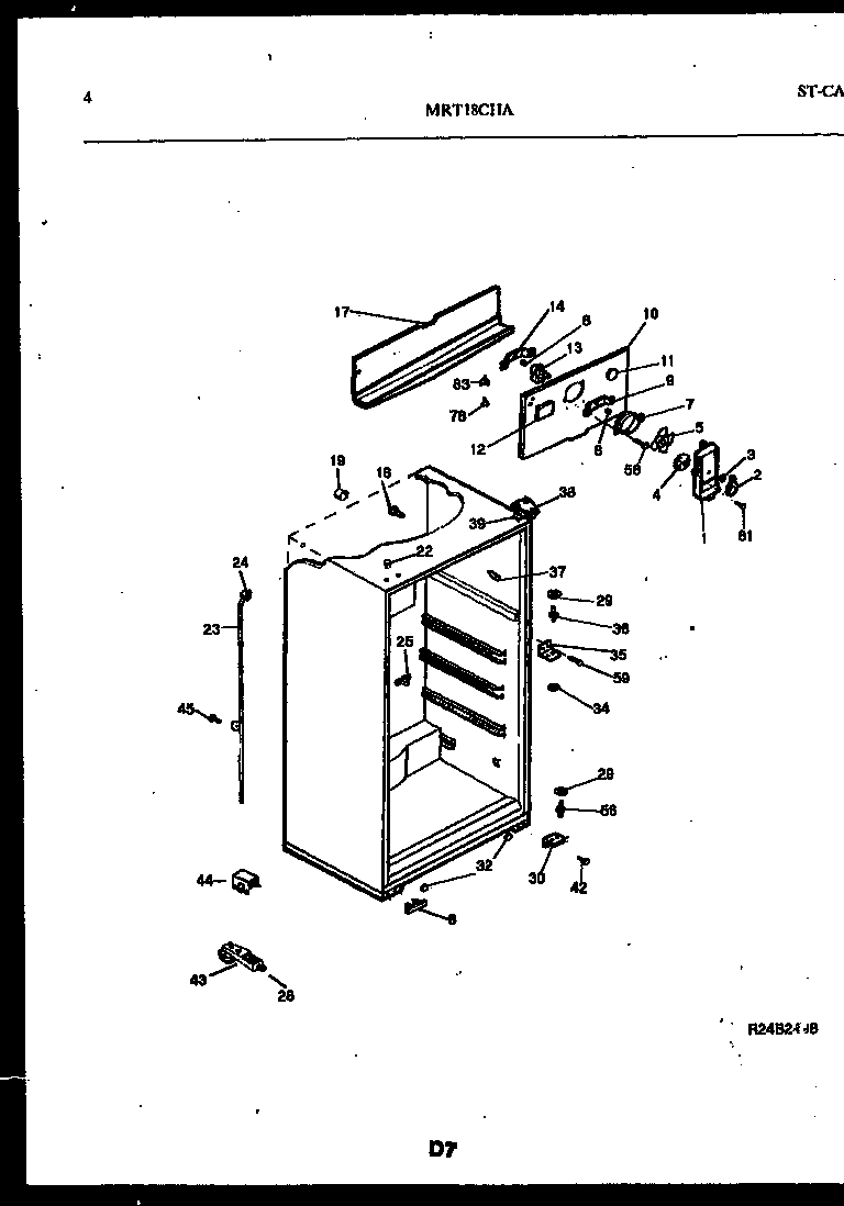 Universal/Multiflex (Frigidaire) MRT18CHAW0 cabinet parts diagram