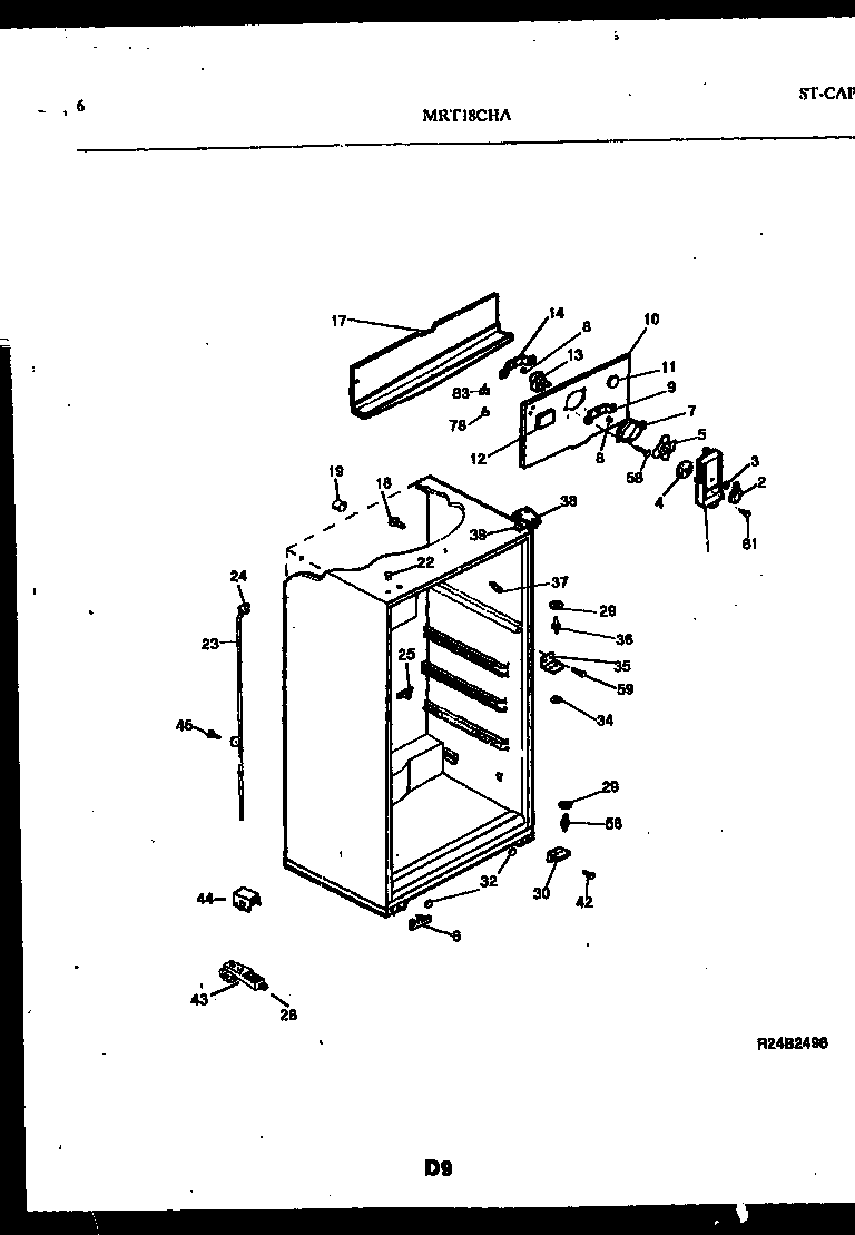 Universal/Multiflex (Frigidaire) MRT18CHAW0 cabinet parts diagram