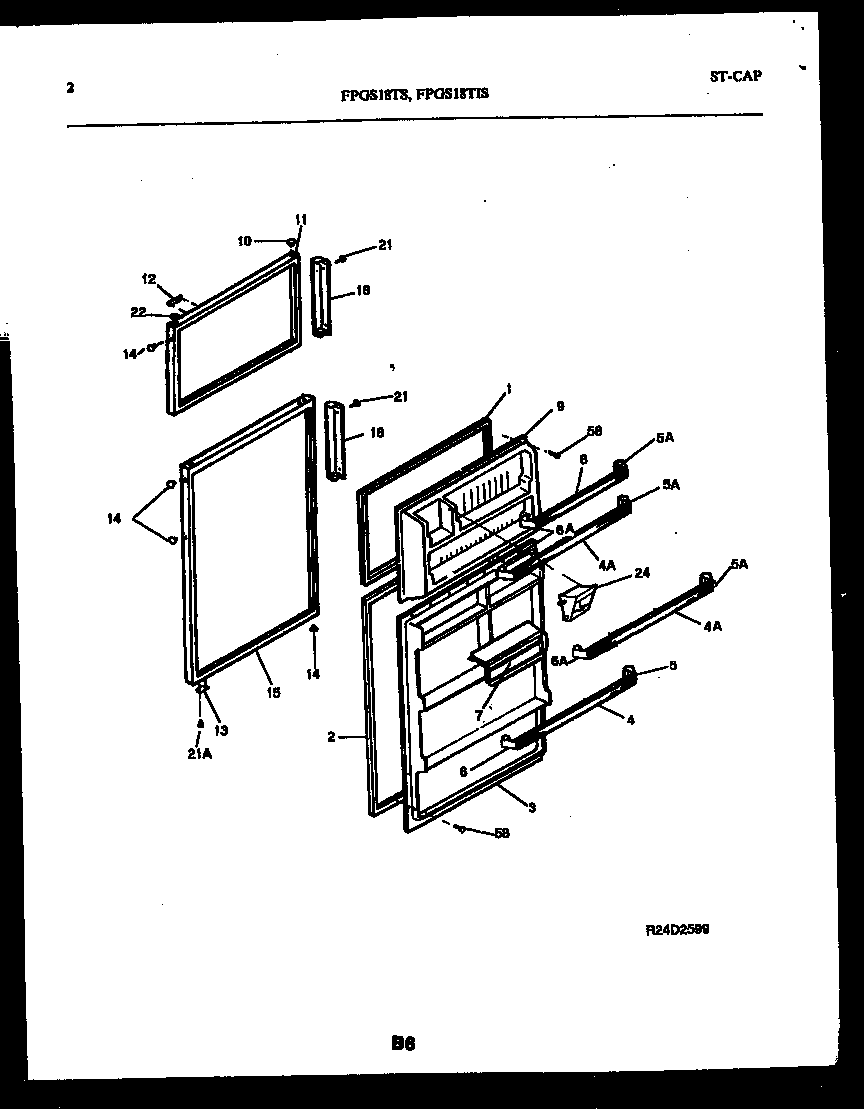 Frigidaire FPGS18TISLW0 door parts diagram