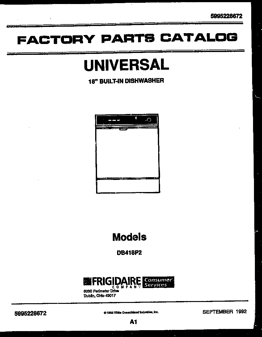 Tappan DB418PW2 null diagram