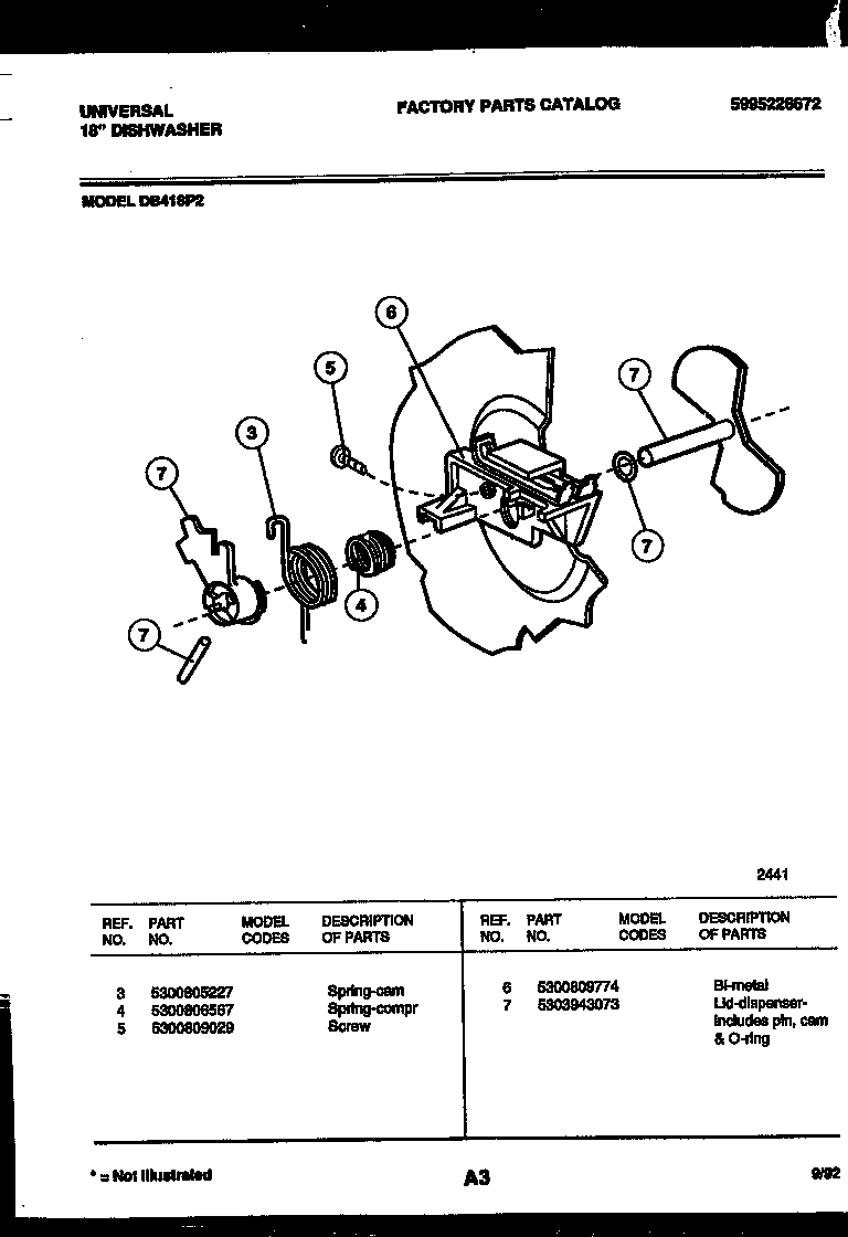 Tappan DB418PW2 cam diagram