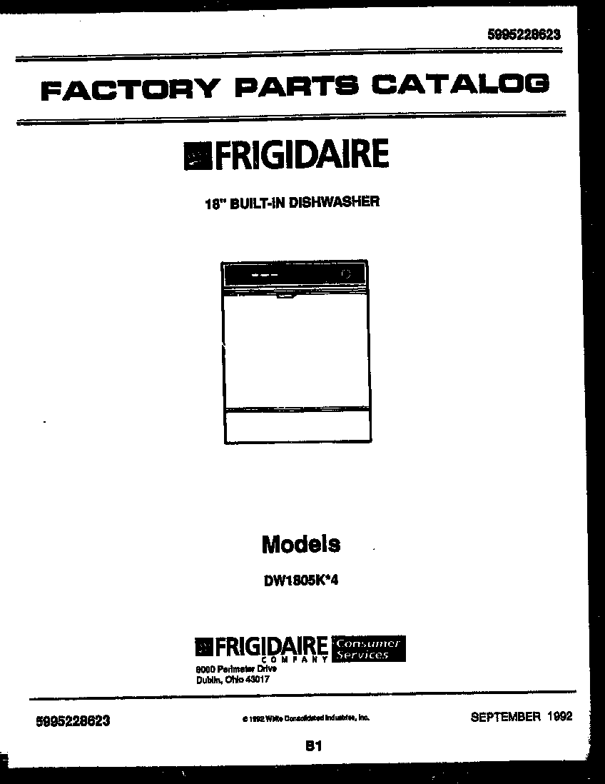 Frigidaire DW1805KW4 null diagram