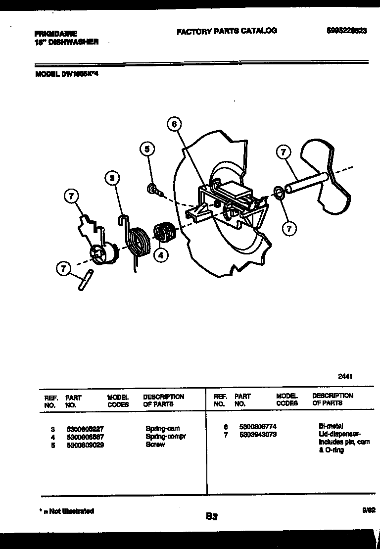 Frigidaire DW1805KW4 cam diagram