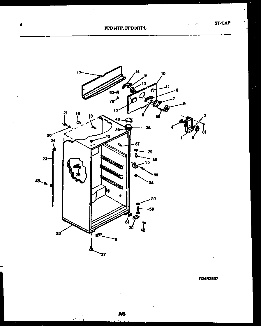 Frigidaire FPD14TPL2 cabinet parts diagram