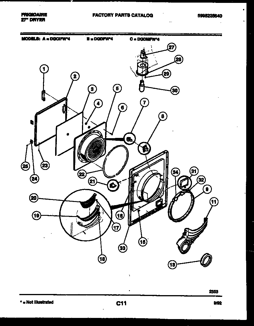 Frigidaire DGDMFL4 door parts diagram