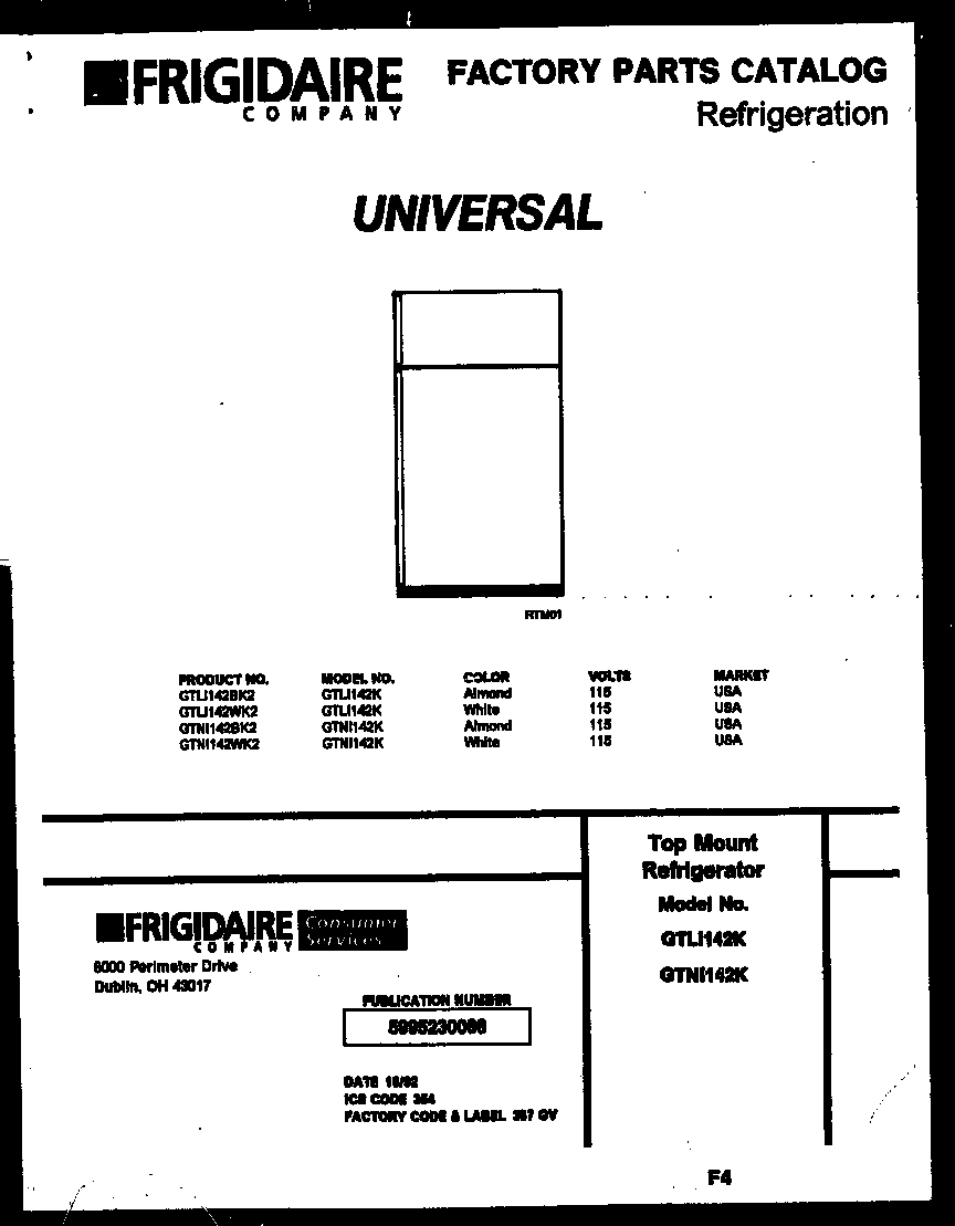 Gibson GTNI142WK2 cover diagram