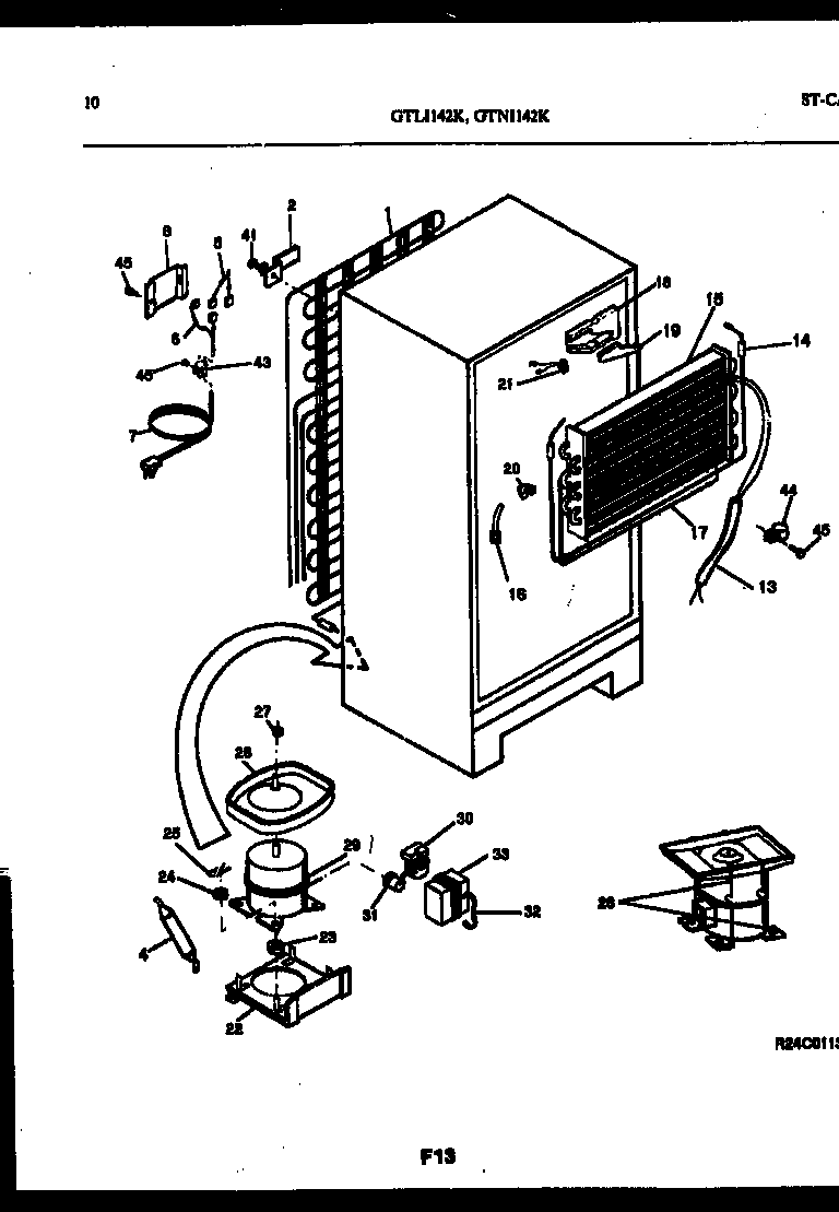Gibson GTNI142WK2 system and automatic defrost parts diagram