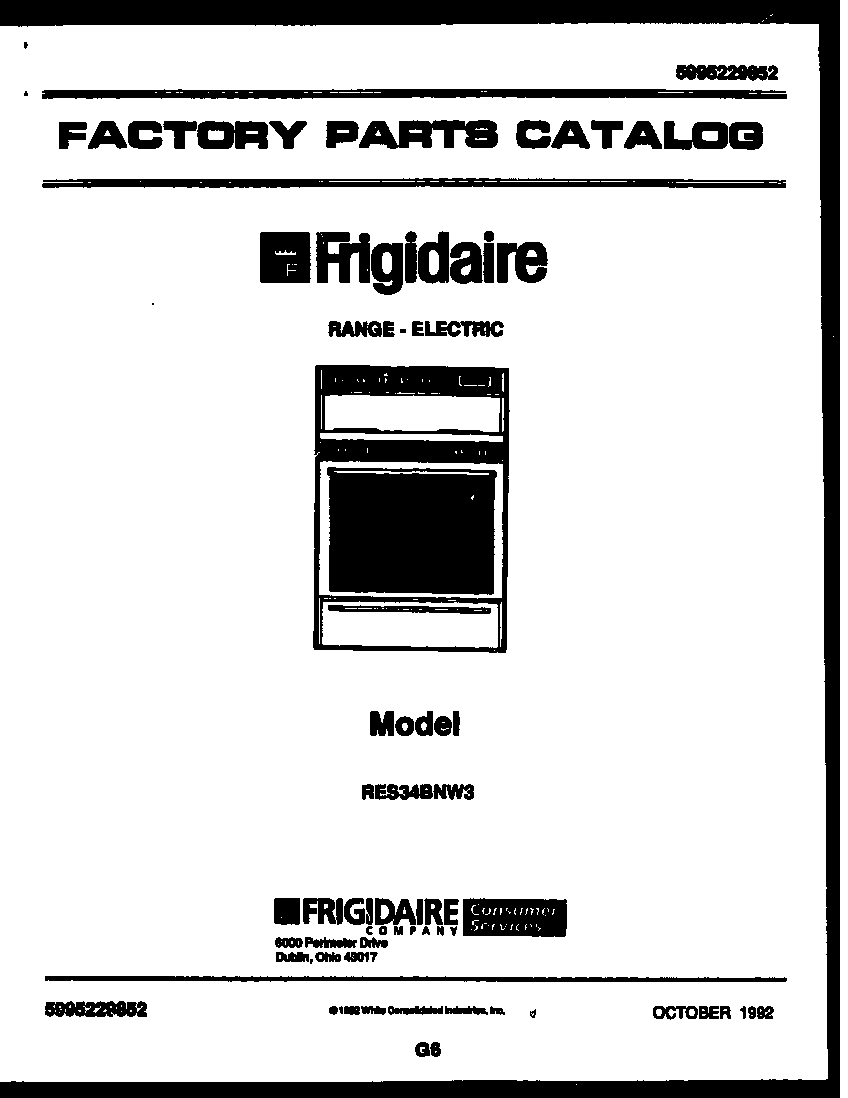 Frigidaire RES34BNL3 cover diagram