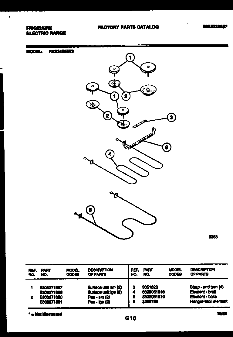 Frigidaire RES34BNL3 broiler parts diagram