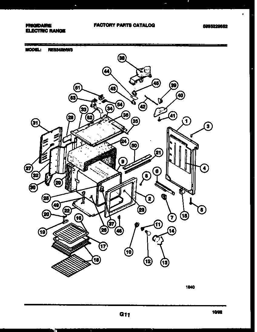 Frigidaire RES34BNL3 body parts diagram