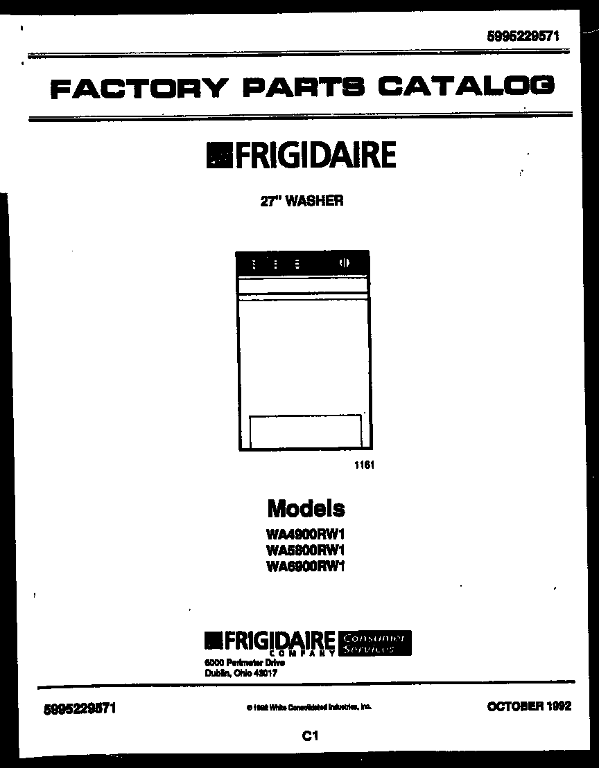 Frigidaire WA5800RW1 null diagram