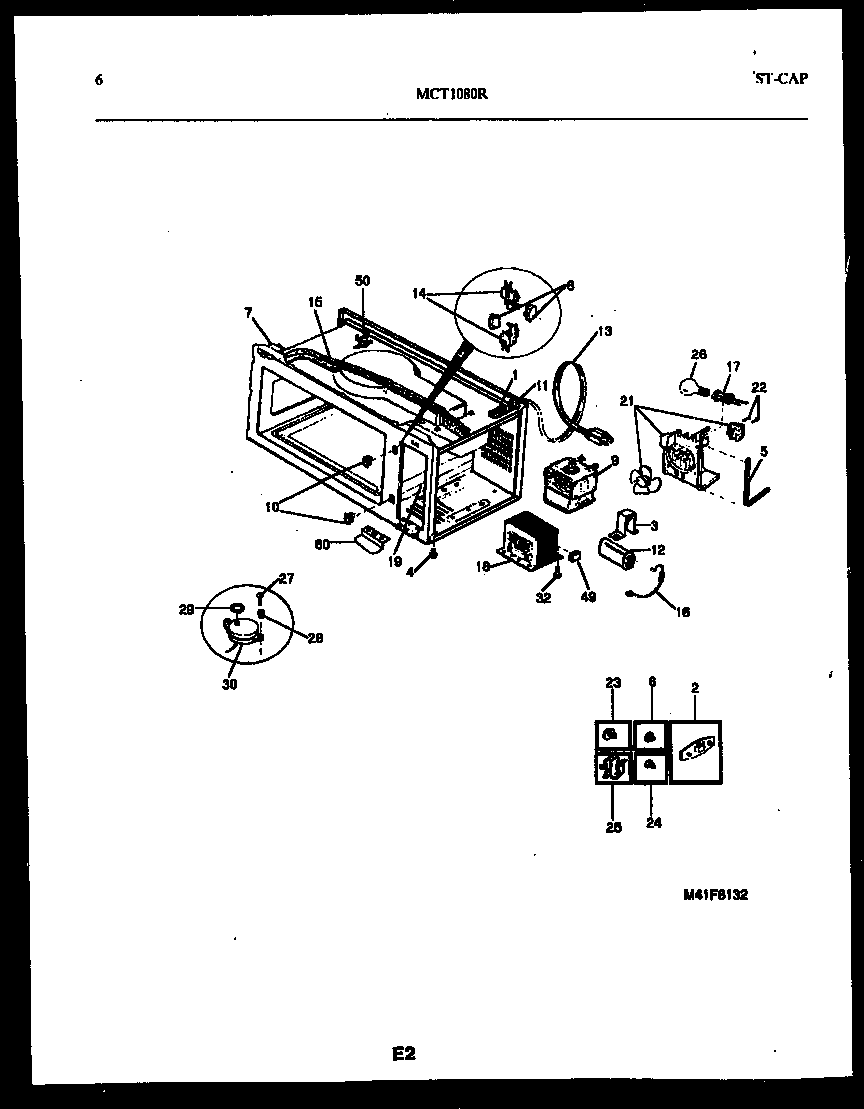 Frigidaire MCT1080R1 functional parts diagram