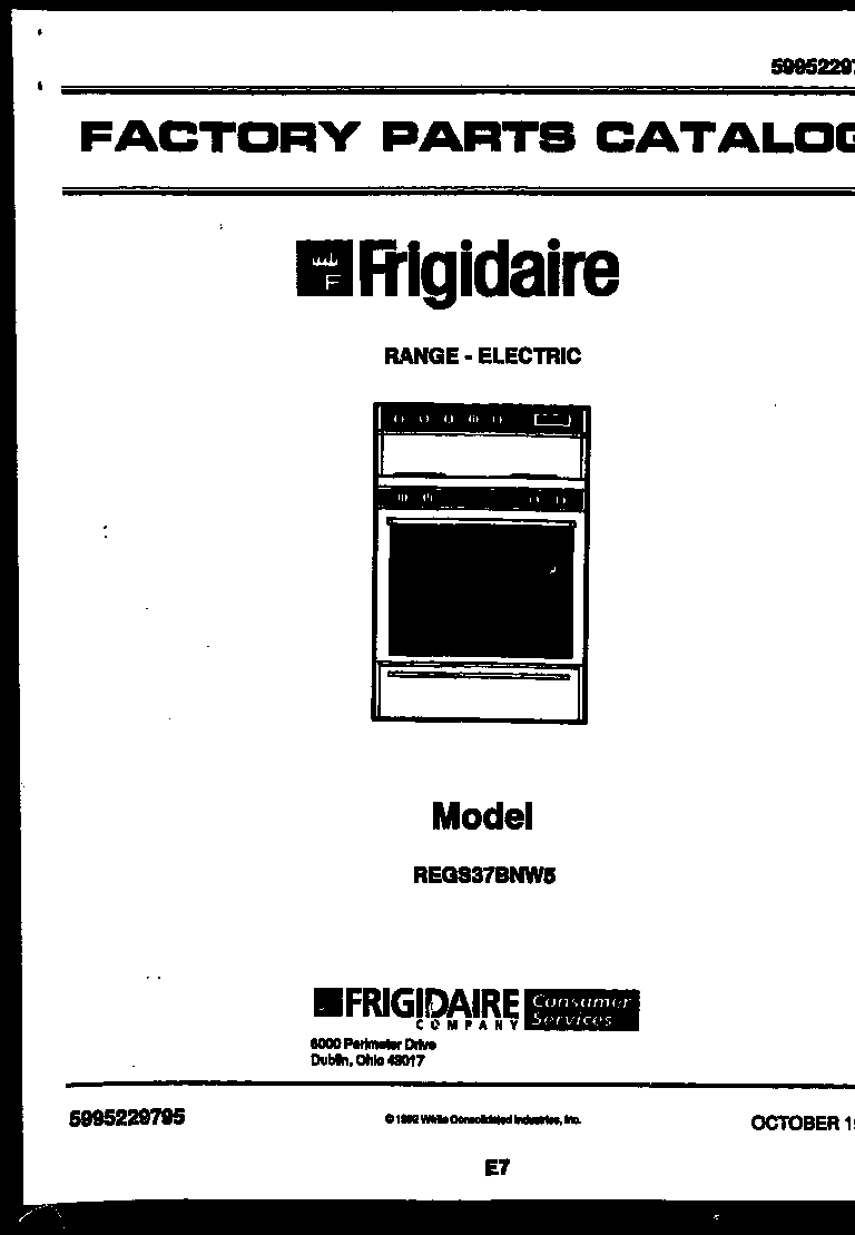 Frigidaire REGS37BNL5 cover diagram