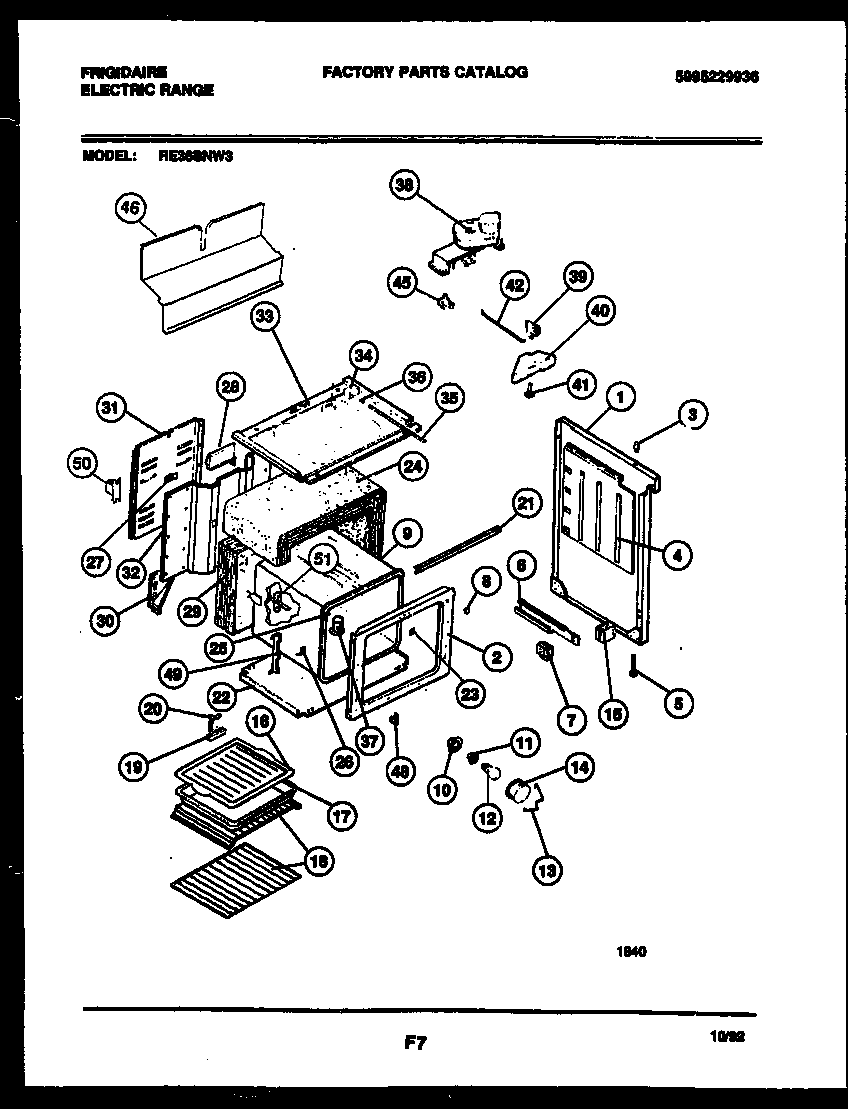 Frigidaire RE36BNL3 body parts diagram