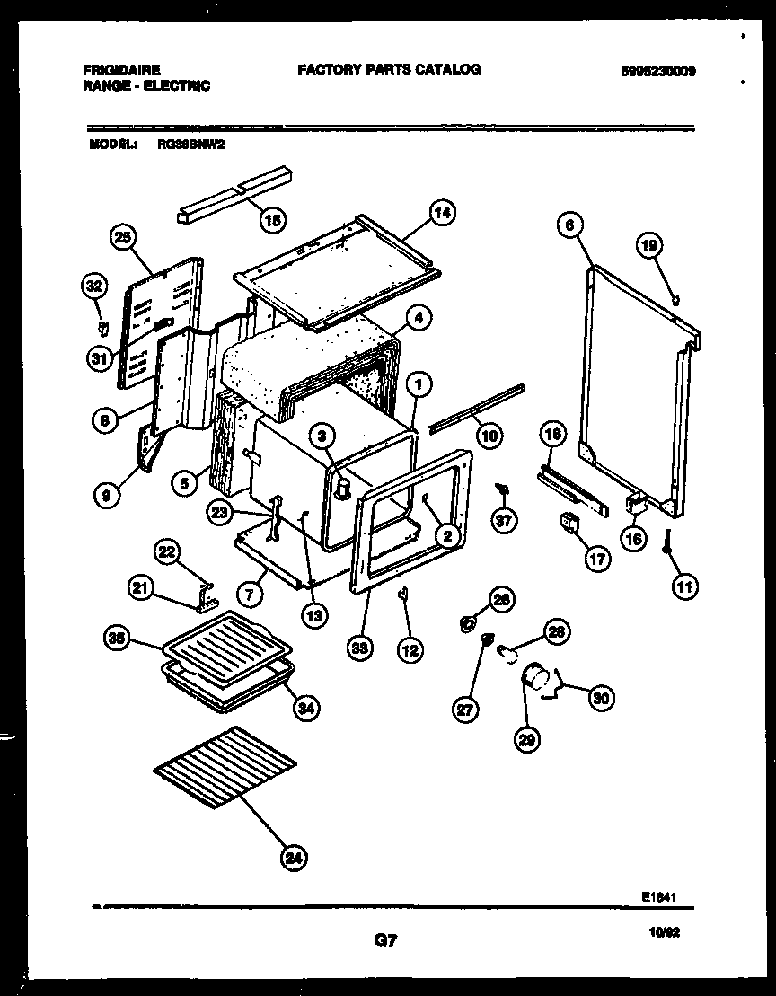 Frigidaire RG36BNW2 body parts diagram
