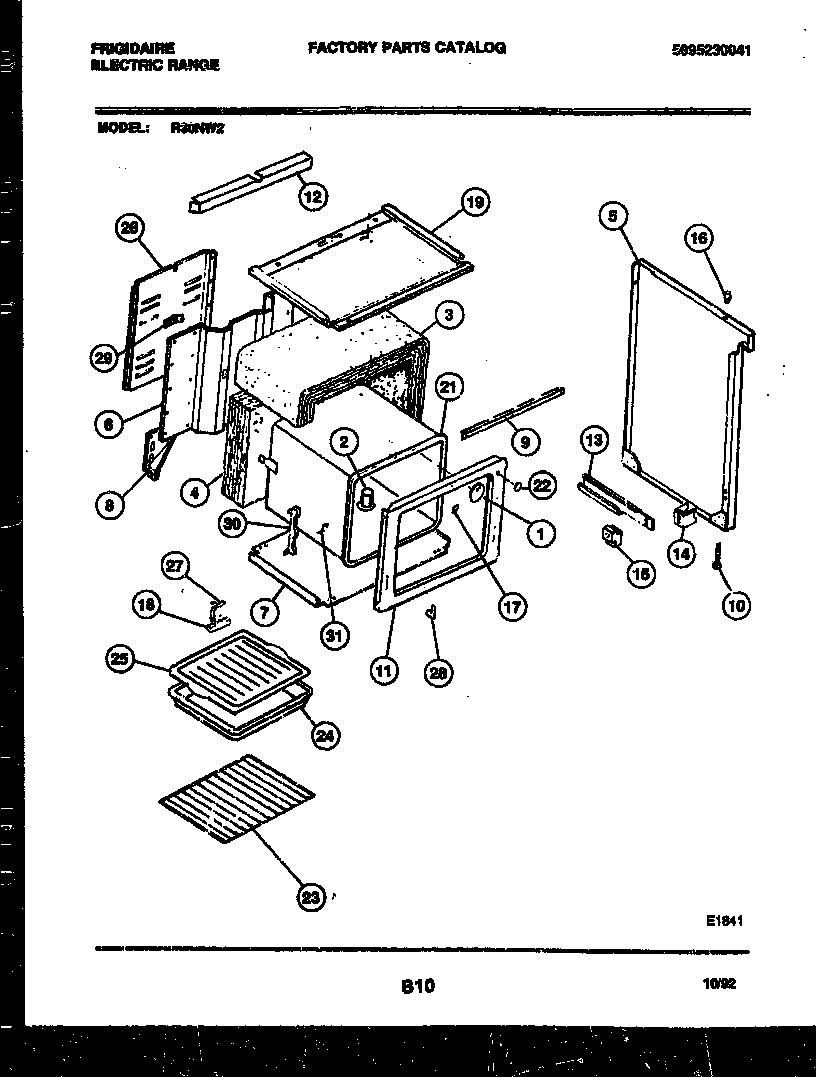 Frigidaire R30NW2 body parts diagram