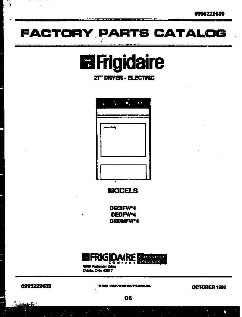 Frigidaire DECIFW4 null diagram