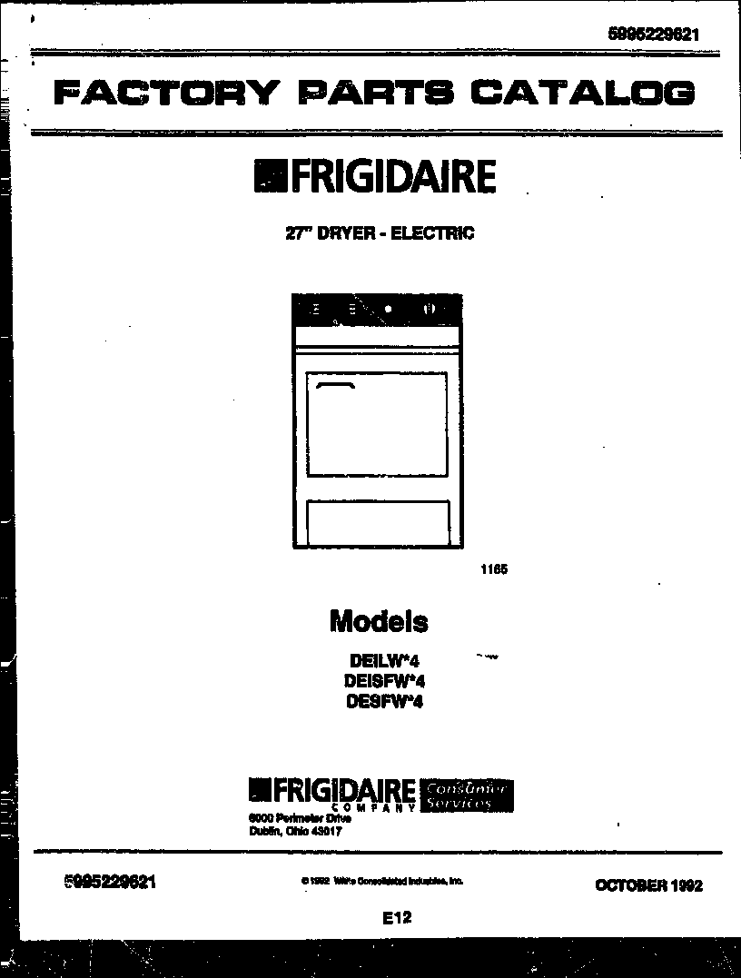 Frigidaire DEISFW4 null diagram