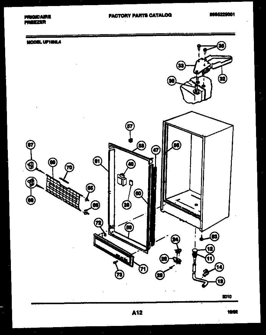 Frigidaire UF16NL4 cabinet parts diagram