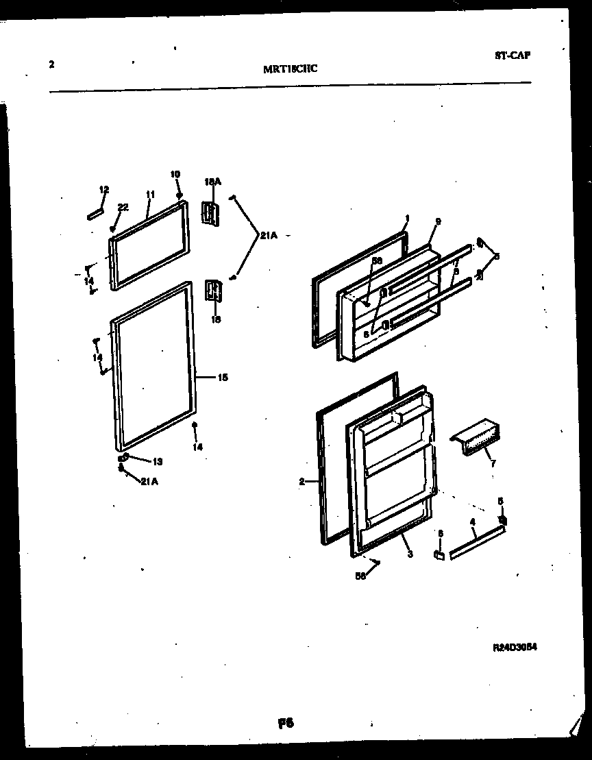 Universal/Multiflex (Frigidaire) MRT18CHCW0 door parts diagram