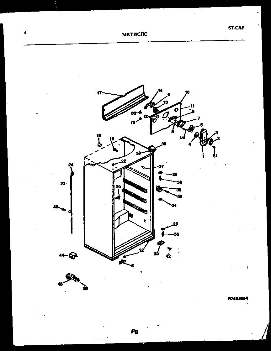 Universal/Multiflex (Frigidaire) MRT18CHCW0 cabinet parts diagram