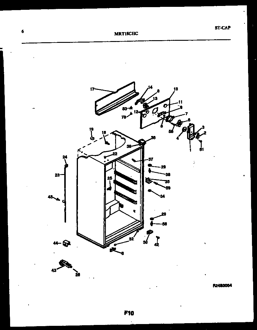 Universal/Multiflex (Frigidaire) MRT18CHCW0 cabinet parts diagram