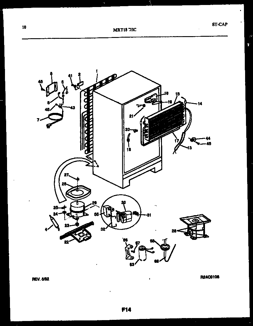 Universal/Multiflex (Frigidaire) MRT18CHCW0 system and automatic defrost parts diagram
